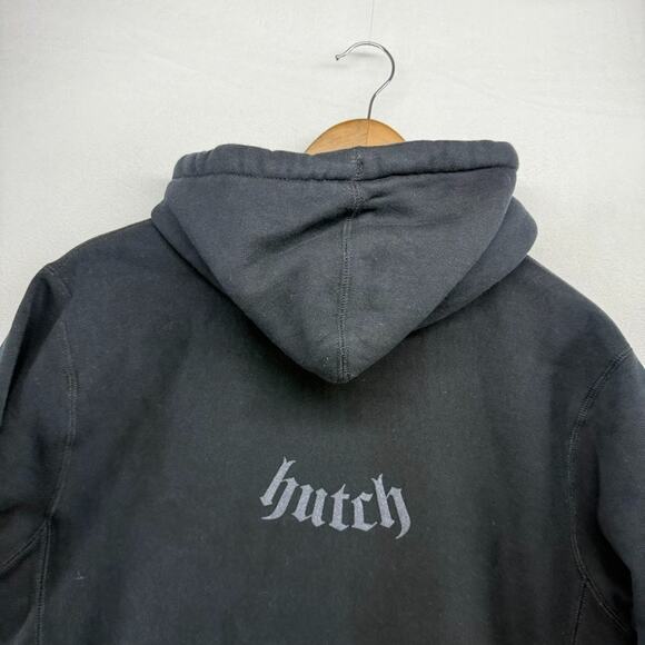 Hutch Brand Hoodie Men's Small Black Aidan Hutchinson Lion Graphic Spellout - Picture 7 of 9